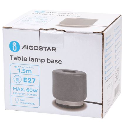 Aigostar - Eπιτραπέζιο φωτιστικό 1xE27/60W/230V γκρι