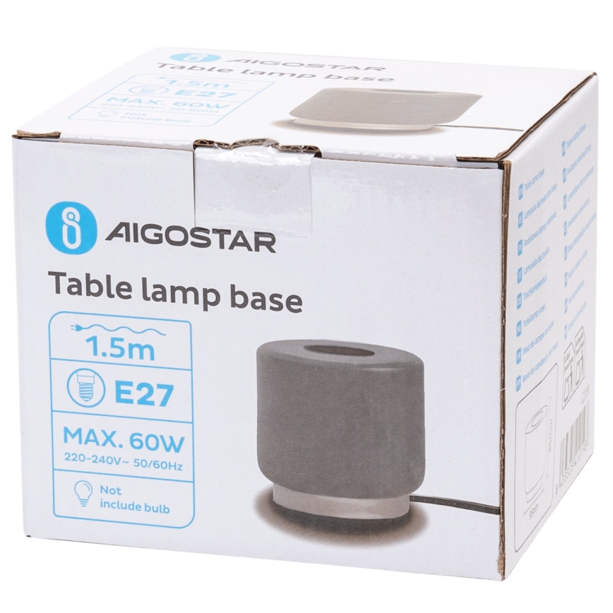 Aigostar - Eπιτραπέζιο φωτιστικό 1xE27/60W/230V γκρι