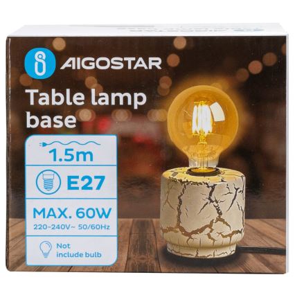 Aigostar - Eπιτραπέζιο φωτιστικό 1xE27/60W/230V λευκό/χρυσό