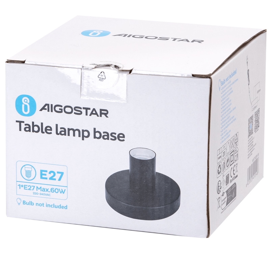 Aigostar - Eπιτραπέζιο φωτιστικό 1xE27/60W/230V μαύρο