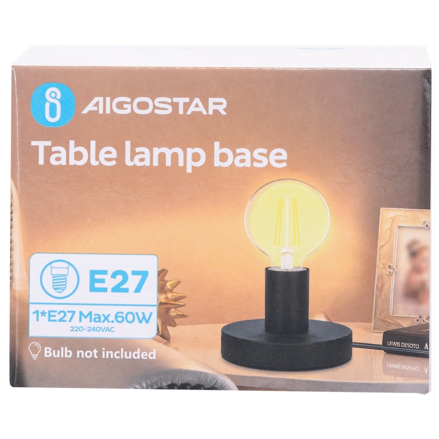 Aigostar - Eπιτραπέζιο φωτιστικό 1xE27/60W/230V μαύρο