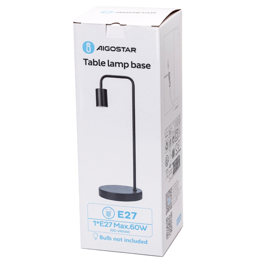 Aigostar - Eπιτραπέζιο φωτιστικό 1xE27/60W/230V μαύρο