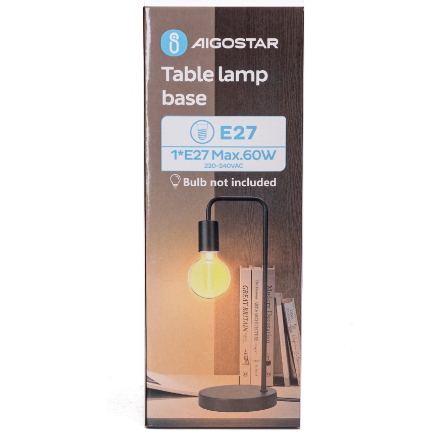 Aigostar - Eπιτραπέζιο φωτιστικό 1xE27/60W/230V μαύρο