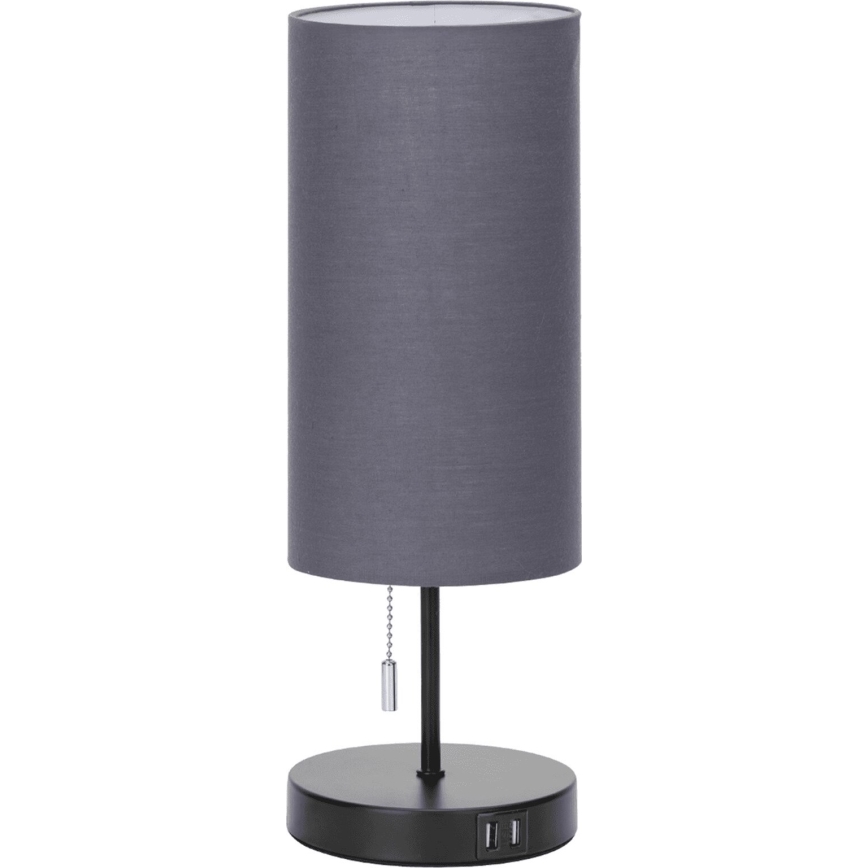 Aigostar - Eπιτραπέζιο φωτιστικό με θύρα USB 1xE27/40W/230V μαύρο