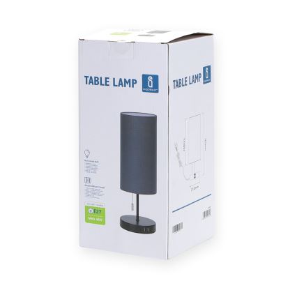 Aigostar - Eπιτραπέζιο φωτιστικό με θύρα USB 1xE27/40W/230V μαύρο