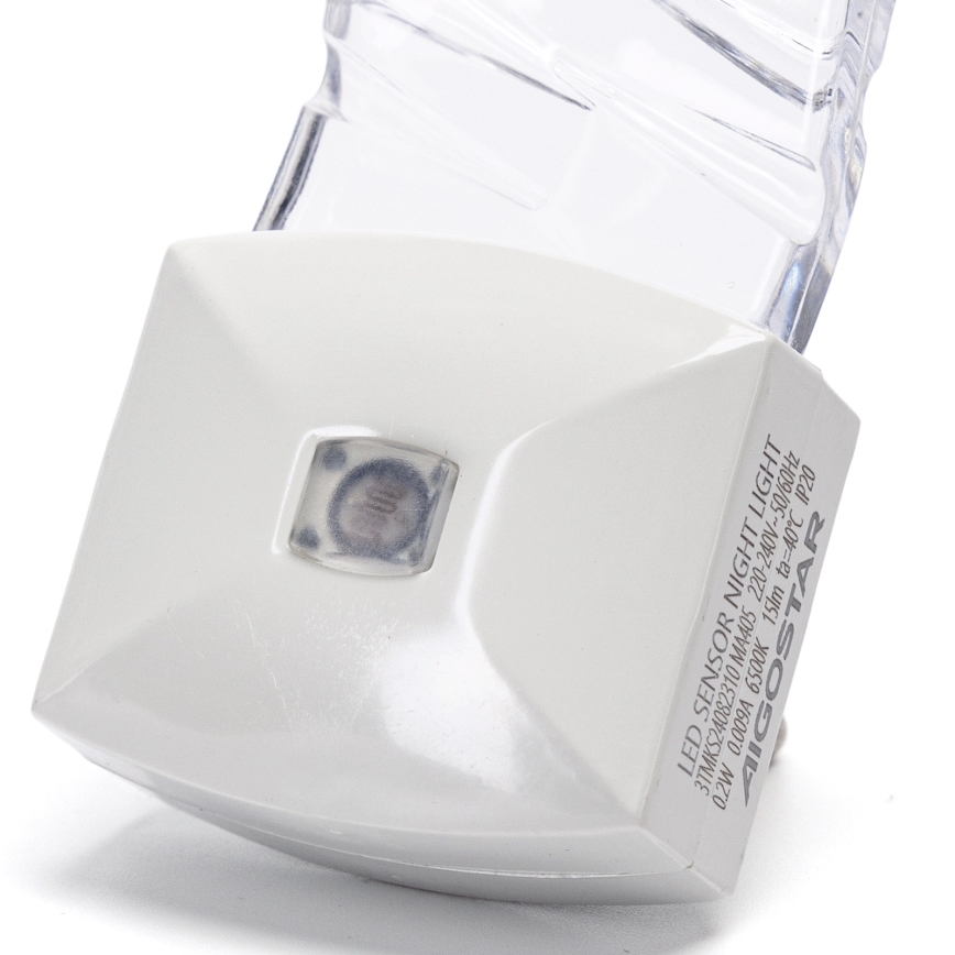 Aigostar - LED Φωτάκι νυκτός με αισθητήρα σούρουπου LED/0,2W/230V 6500K