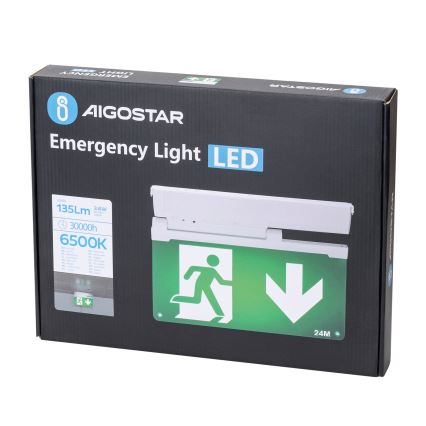 Aigostar - Φωτιστικό ασφαλείας LED EMERGENCY EXIT LED/3,6W/230V 6500K 500mAh