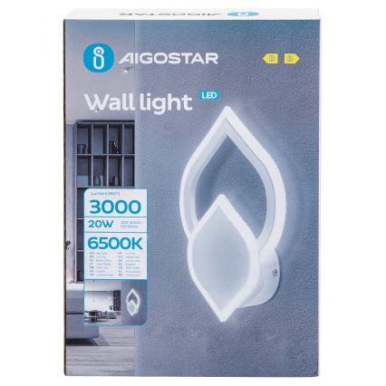 Aigostar - Φωτιστικό τοίχου LED LED/20W/230V 6500K λευκό