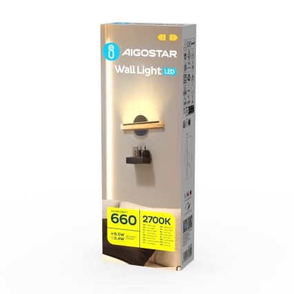 Aigostar - Φωτιστικό τοίχου LED LED/6,5W/230V 2700K