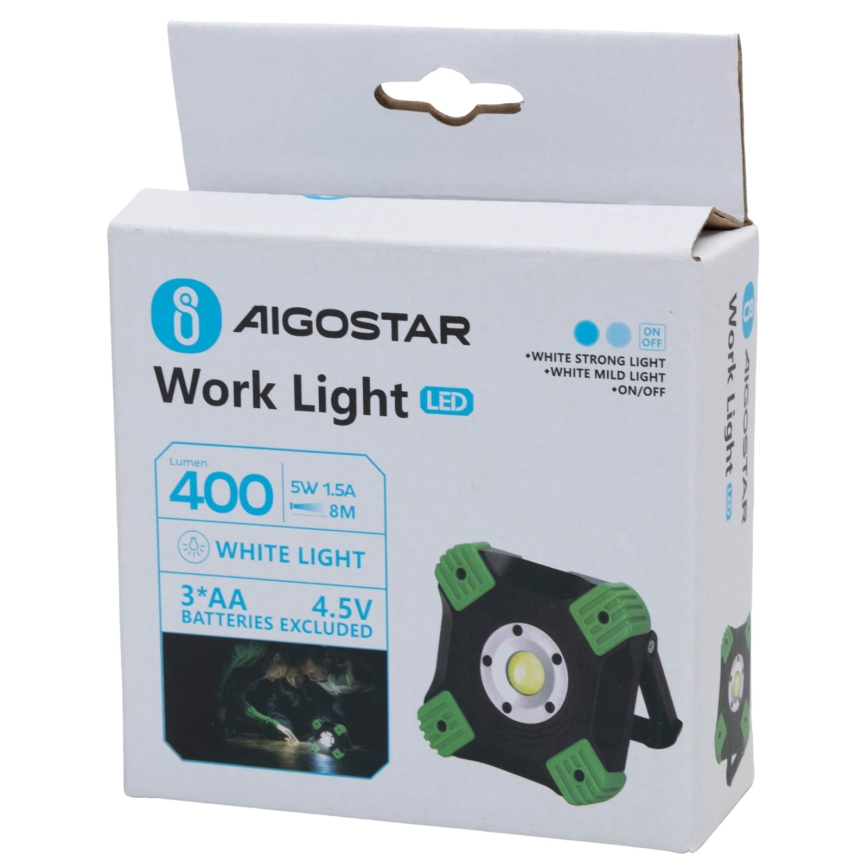 Aigostar - Φωτιστικό εργασίας LED/5W/3xAA 6500K IP44