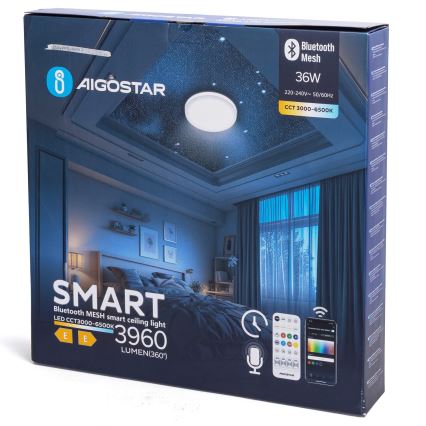 Aigostar - Ρυθμιζόμενο φωτιστικό οροφής MESH LED/36W/230V 3000-6500K διάμ. 49,5 εκ. + τηλεχειριστήριο