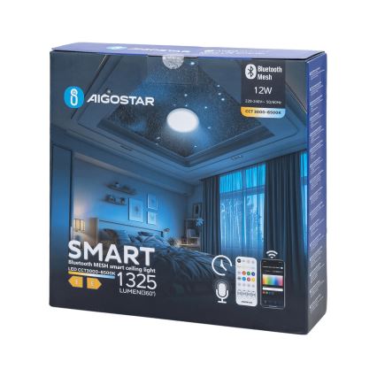 Aigostar - Φωτιστικό οροφής μπάνιου dimming LED MESH Smart LED/12W/230V 3000-6500K IP44 + τηλεχειριστήριο