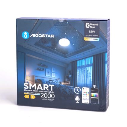 Aigostar - Φωτιστικό οροφής μπάνιου dimming LED MESH Smart LED/18W/230V 3000-65000K IP44 + τηλεχειριστήριο