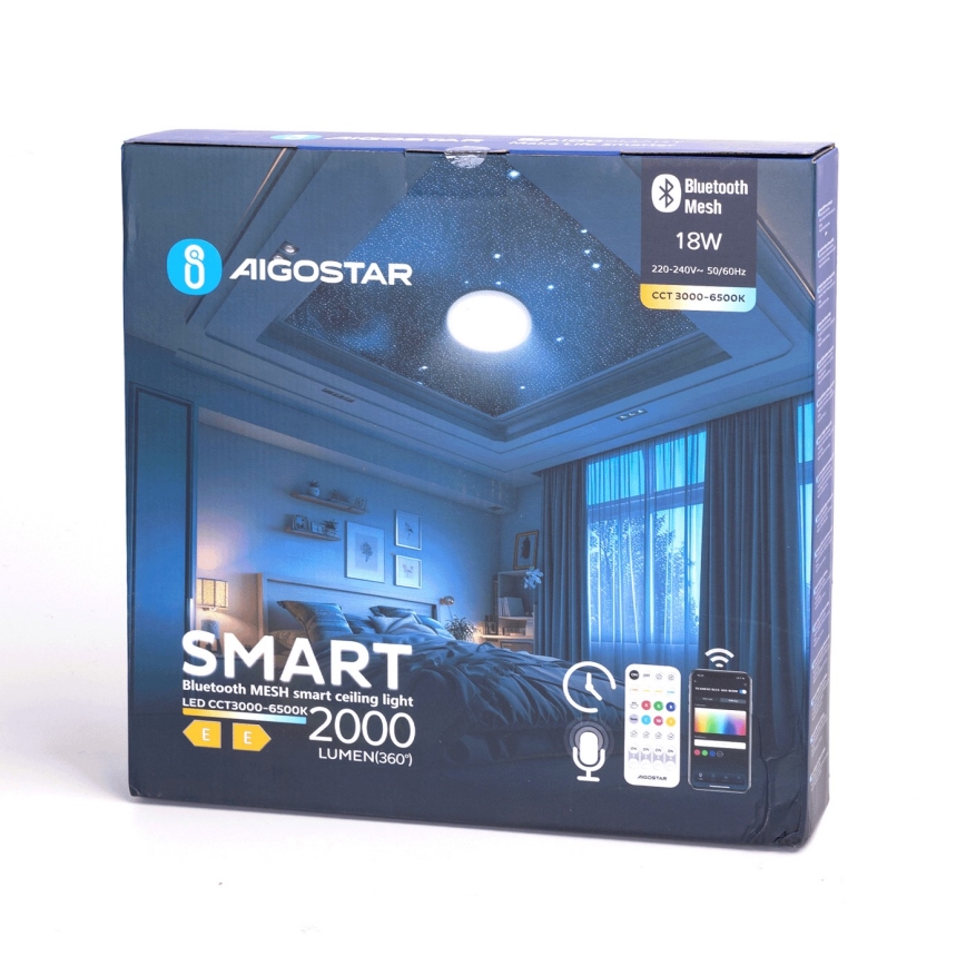 Aigostar - Φωτιστικό οροφής μπάνιου dimming LED MESH Smart LED/18W/230V 3000-65000K IP44 + τηλεχειριστήριο