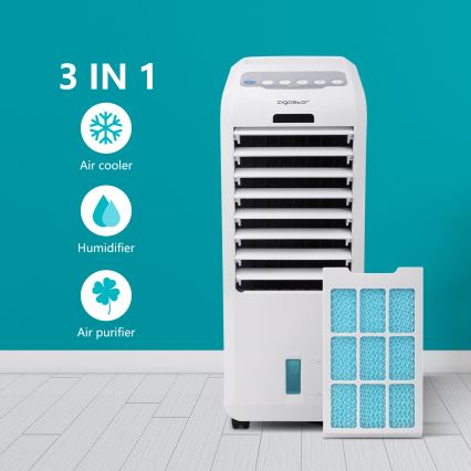 Aigostar - Φορητό κλιματιστικό air cooler 55W/230V λευκό + τηλεχειριστήριο