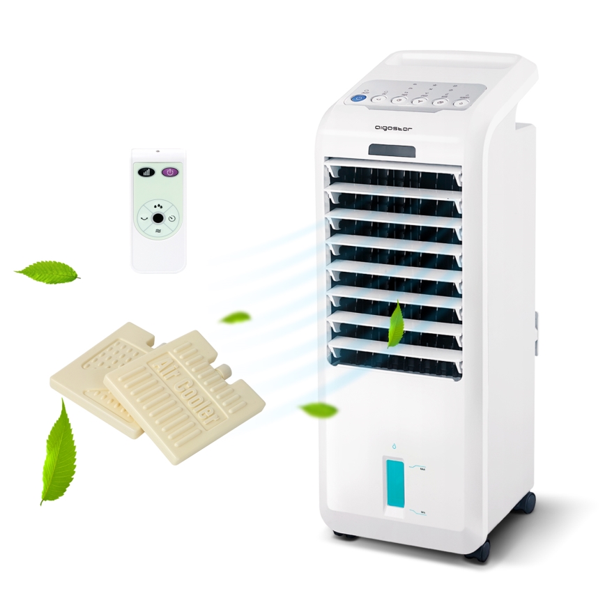 Aigostar - Φορητό κλιματιστικό air cooler 55W/230V λευκό + τηλεχειριστήριο