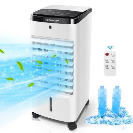 Aigostar - Φορητό κλιματιστικό air cooler 60W/230V λευκό/μαύρο + τηλεχειριστήριο