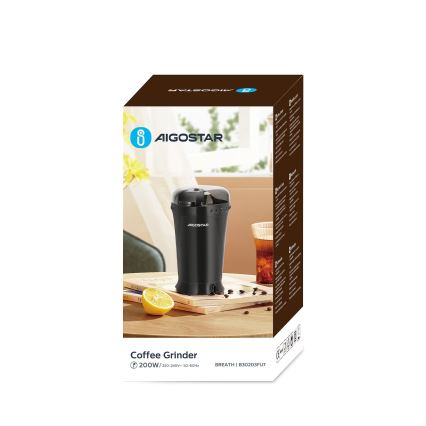 Aigostar - Hλεκτρικός μύλος καφέ 60g 200W/230V μαύρο