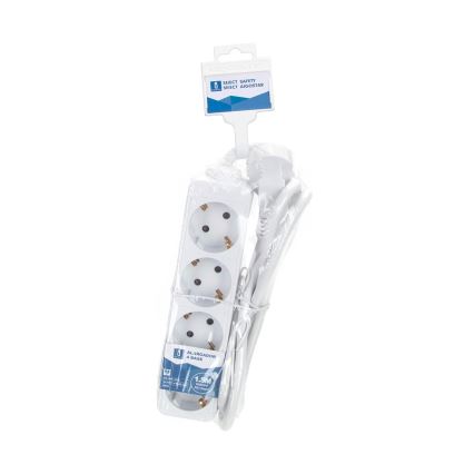 Aigostar - Καλώδιο προέκτασης 4Z Type F 1,5m λευκό SCHUKO