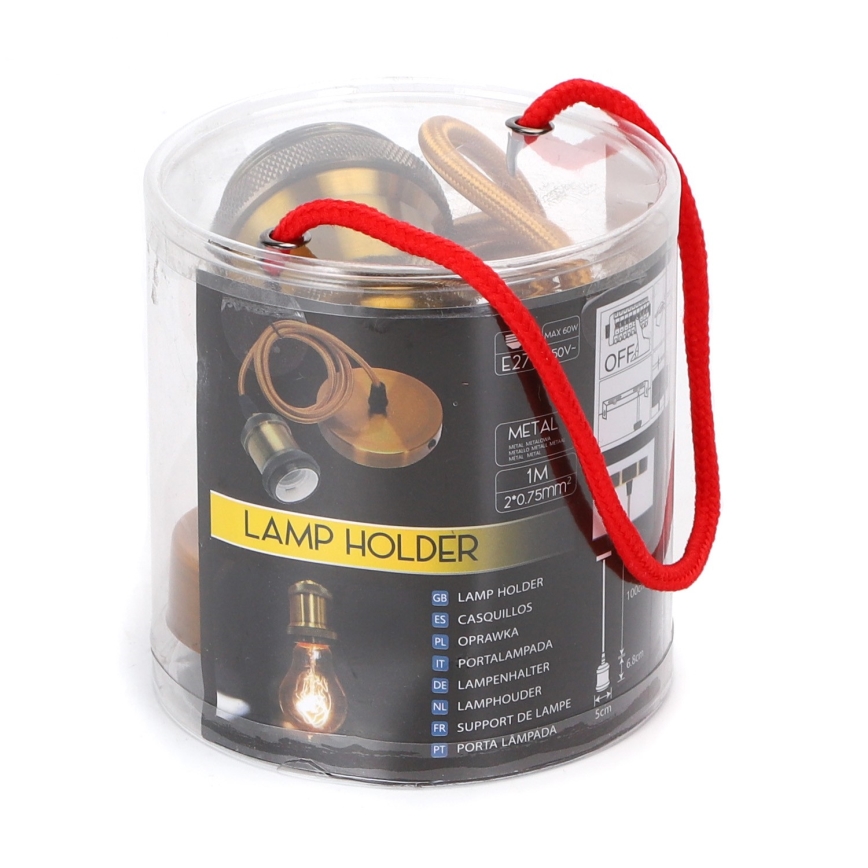 Aigostar - Καλώδιο τροφοδοσίας 1xE27/60W/230V χρυσό