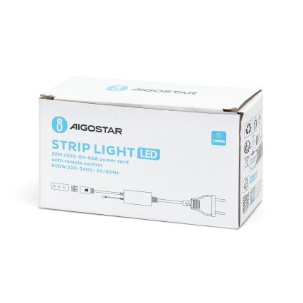 Aigostar - Καλώδιο τροφοδοσίας για LED RGB ταινία 1000W/230V με τηλεχειριστήριο
