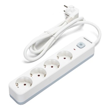 Aigostar - Καλώδιο επέκτασης με διακόπτη 4Z Τύπος F 1,5μ SCHUKO λευκό