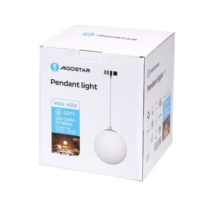 Aigostar - Κρεμαστό φωτιστικό με καλώδιο 1xE27/40W/230V Ø 20 cm