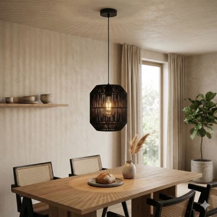 Aigostar - Κρεμαστό φωτιστικό με καλώδιο, 1xE27/60W/230V, μαύρο, διάμ. 23 εκ.