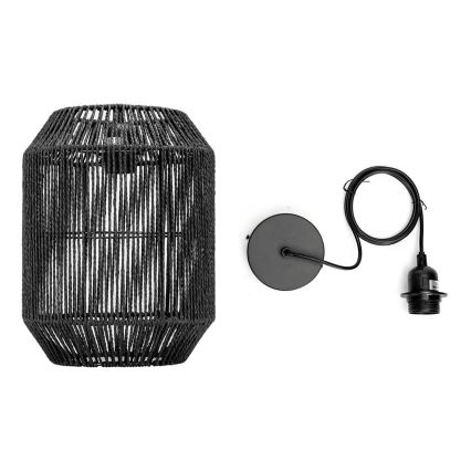 Aigostar - Κρεμαστό φωτιστικό με καλώδιο, 1xE27/60W/230V, μαύρο, διάμ. 23 εκ.