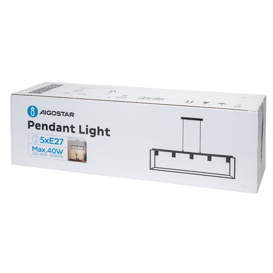 Aigostar - Κρεμαστό φωτιστικό οροφής 5xE27/40W/230V