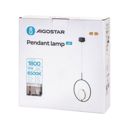 Aigostar -  Κρεμαστό φωτιστικό οροφής LED LED/15W/230V 2700K μαύρο/χρυσό
