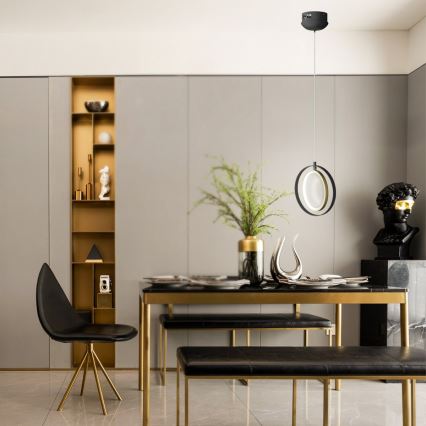 Aigostar - Κρεμαστό φωτιστικό οροφής LED LED/15W/230V 6500K μαύρο