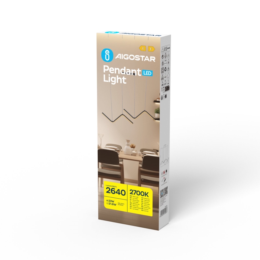 Aigostar -  Κρεμαστό φωτιστικό οροφής LED LED/23W/230V 2700K