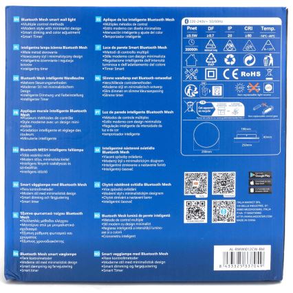 Aigostar - Ρυθμιζόμενο LED Επιτοίχιο Φωτιστικό MESH Smart LED/12W/230V 2700-6500K λευκό