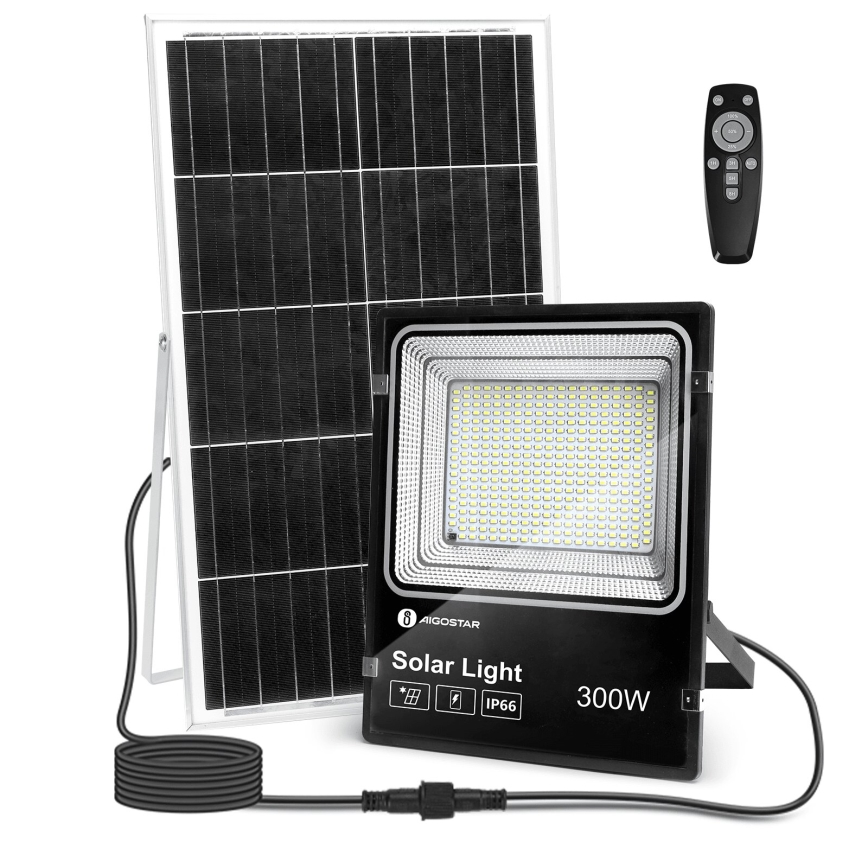 Aigostar - LED ρυθμιζόμενος ηλιακός προβολέας LED/300W/3,2V IP66 25000 mAh + τηλεχειριστήριο