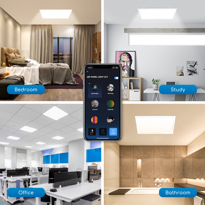 Aigostar - LED Ρυθμιζόμενο πάνελ οροφής 32W/230V Wi-Fi 60x60 cm