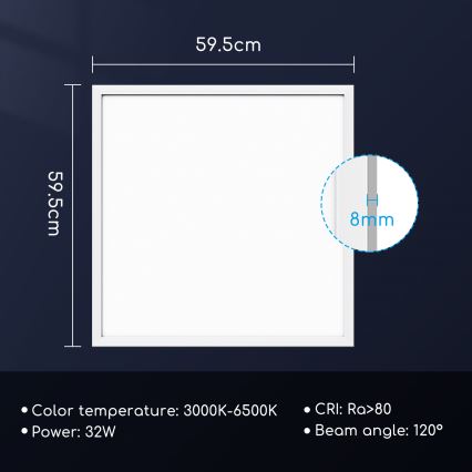 Aigostar - LED Ρυθμιζόμενο πάνελ οροφής 32W/230V Wi-Fi 60x60 cm
