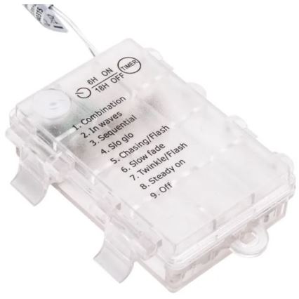 Aigostar-LED Αλυσίδα LED εξωτερικού χώρου 25xLED/3xAA/8 λειτουργίες 2,8 m IP44 θερμό λευκό