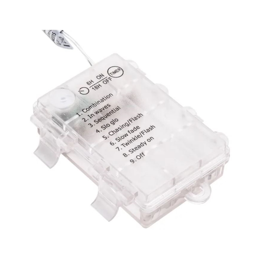 Aigostar-LED Αλυσίδα LED εξωτερικού χώρου 25xLED/3xAA/8 λειτουργίες 2,8 m IP44 θερμό λευκό