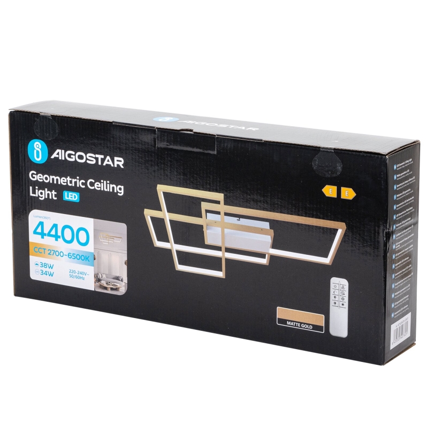 Aigostar - LED Dimmable φωτιστικό οροφής LED/38W/230V 2700-6500K + τηλεχειριστήριο