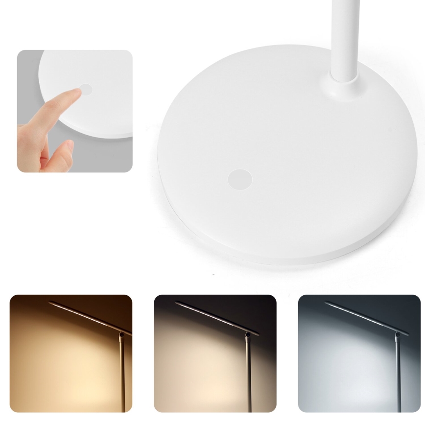 Aigostar - LED Dimmable επαναφορτιζόμενο επιτραπέζιο φωτιστικό αφής LED/3W/5V 2700/4000/6500K 1800 mAh