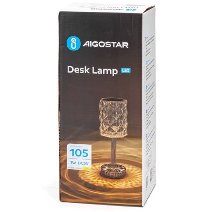 Aigostar - LED Dimmable επαναφορτιζόμενο επιτραπέζιο φωτιστικό LED/1W/5V 2700/4000/6500K 1800mAh 26 cm