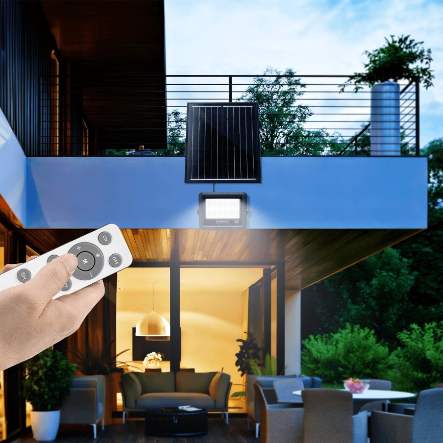 Aigostar - LED Dimmable ηλιακός προβολέας LED/100W/3,4V IP65 + τηλεχειριστήριο