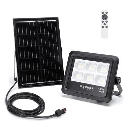 Aigostar - LED Dimmable ηλιακός προβολέας LED/100W/3,4V IP65 + τηλεχειριστήριο