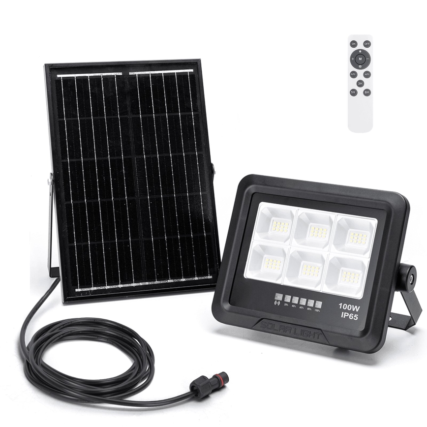 Aigostar - LED Dimmable ηλιακός προβολέας LED/100W/3,4V IP65 + τηλεχειριστήριο
