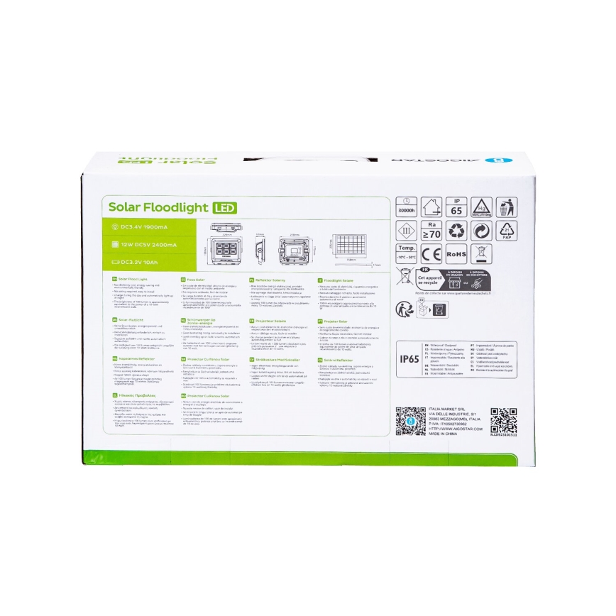 Aigostar - LED Dimmable ηλιακός προβολέας LED/100W/3,4V IP65 + τηλεχειριστήριο