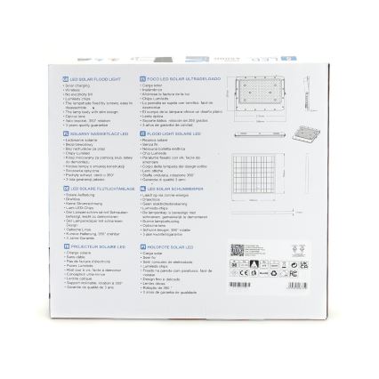 Aigostar - LED Dimmable ηλιακός προβολέας LED/200W/3,2V IP65 + τηλεχειριστήριο