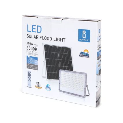 Aigostar - LED Dimmable ηλιακός προβολέας LED/200W/3,4V IP65 + τηλεχειριστήριο