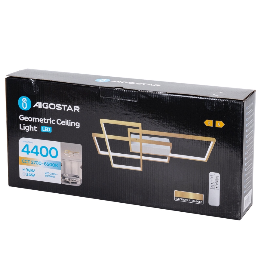 Aigostar - LED Dimmable φωτιστικό οροφής LED/38W/230V 2700-6500K + τηλεχειριστήριο