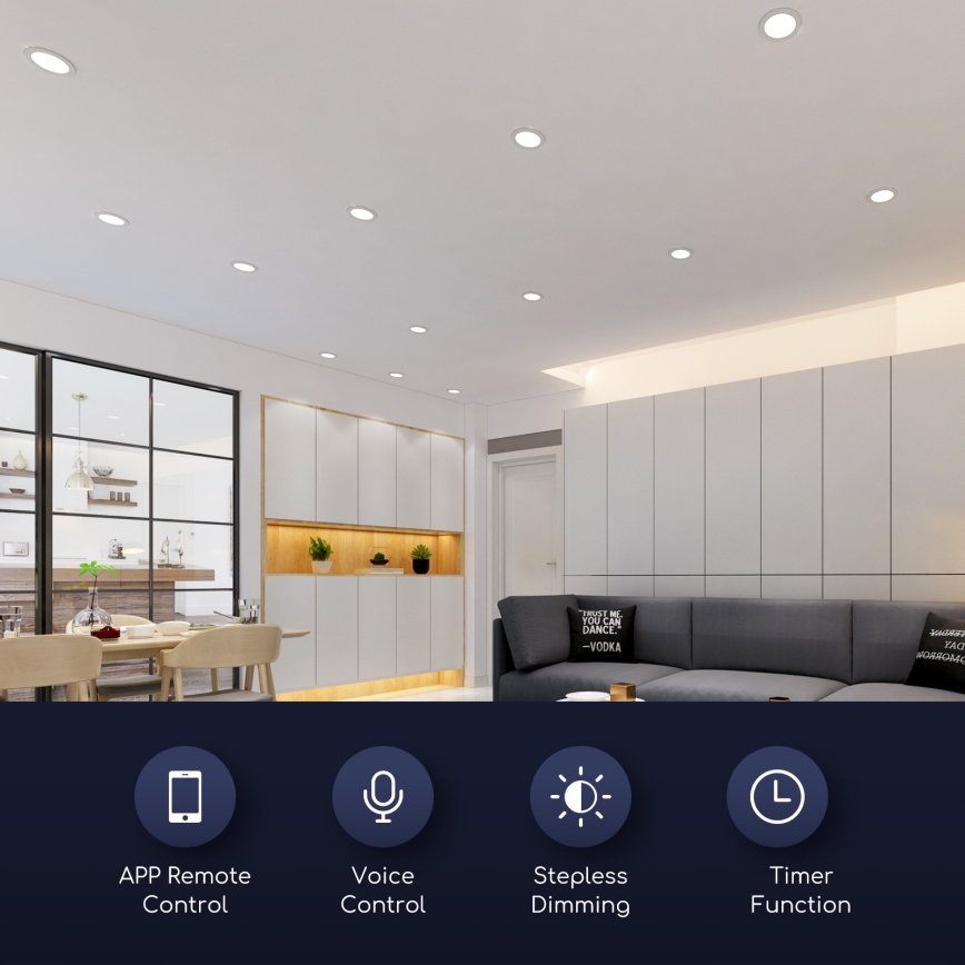 Aigostar - LED Dimmable χωνευτό φωτιστικό 18W/230V δ. 22 cm Wi-Fi